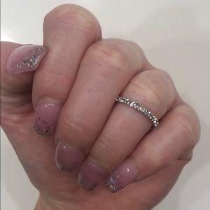 14K Gold band with CZ diamonds